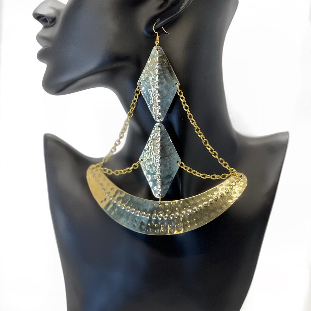 Brass chandelier earrings